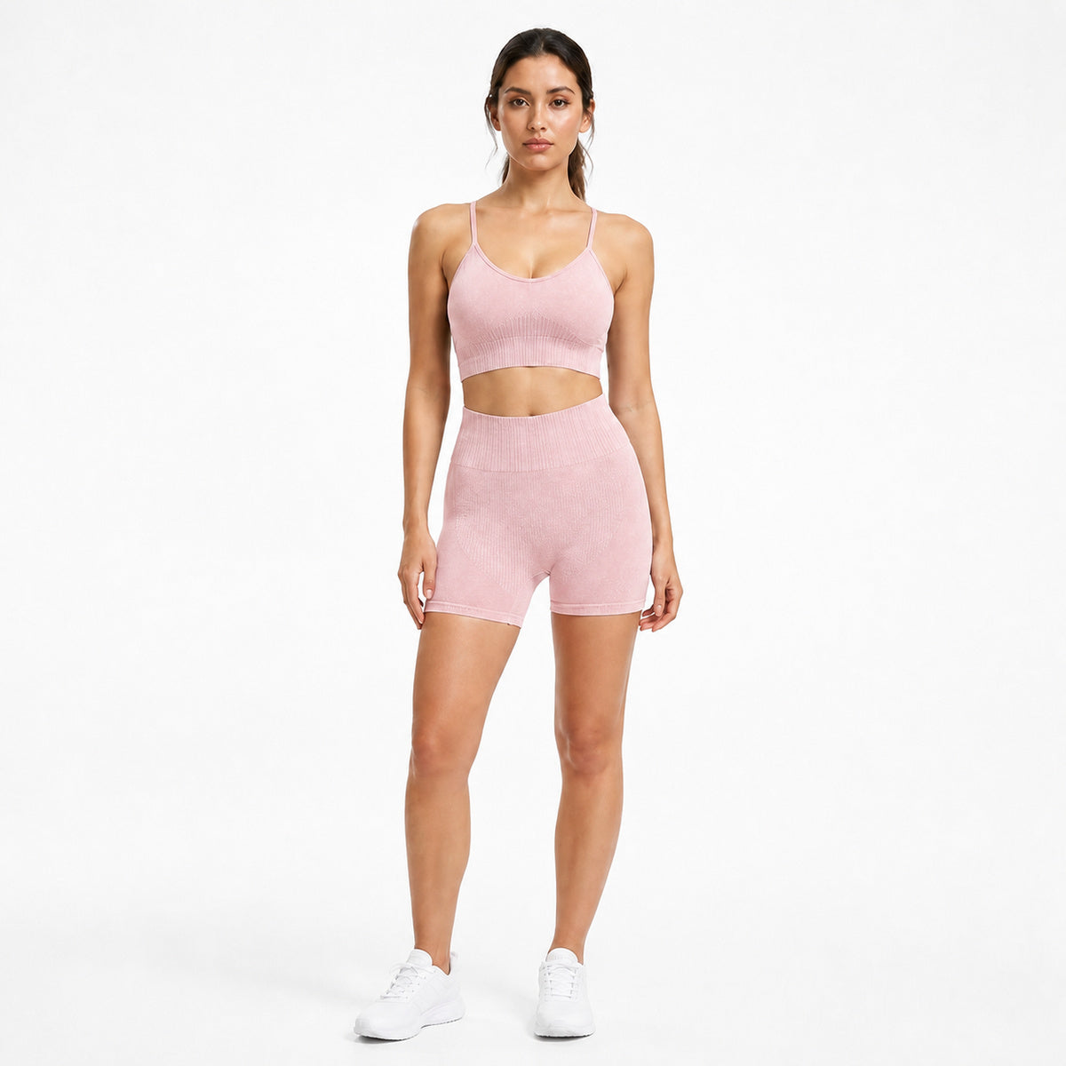 ALOVETA ContourLift Textured Summer Yoga Set — Pale Pink color SKU
