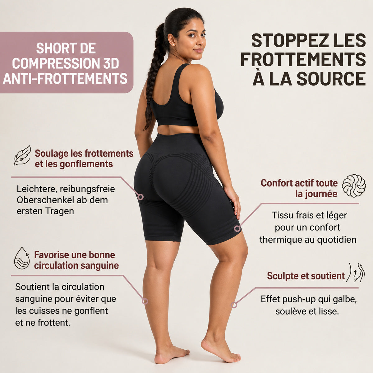 ALOVETA ContourTexture 3D Sculpting Shorts — product image 03