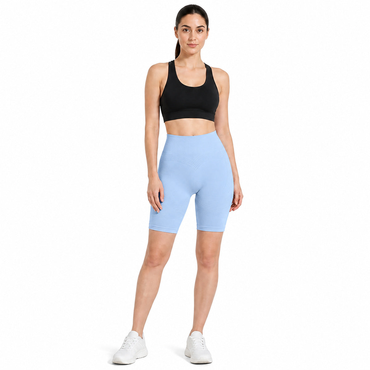 ALOVETA ContourTexture 3D Sculpting Shorts — Sky Blue color SKU