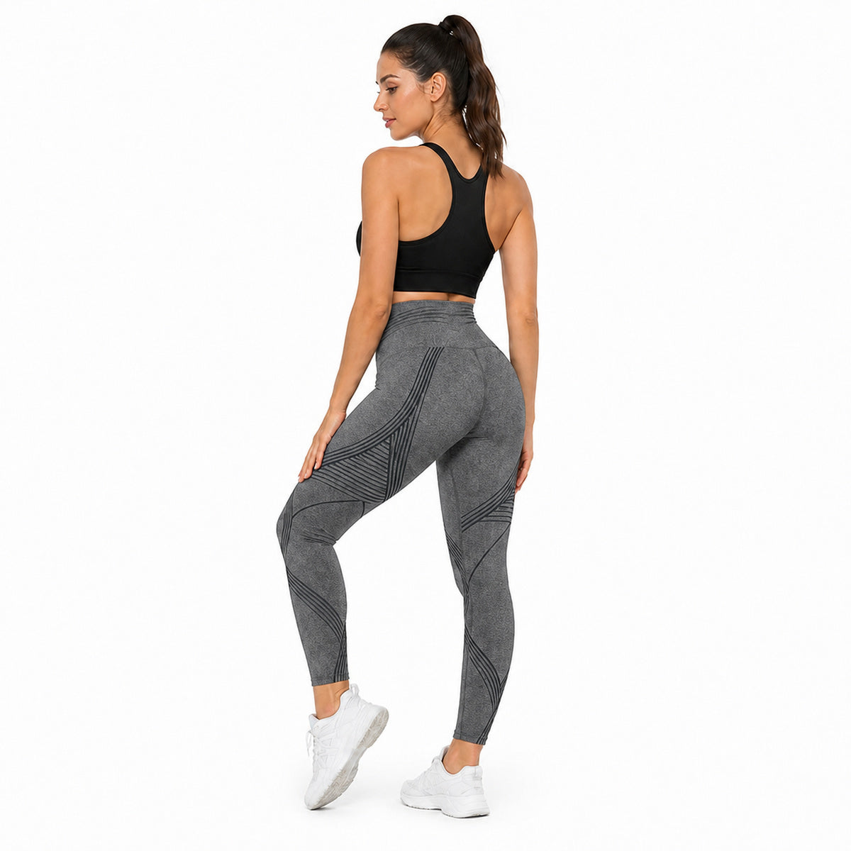 ALOVETA ReversibleContour 7/8 Sculpting Leggings — Charcoal color SKU