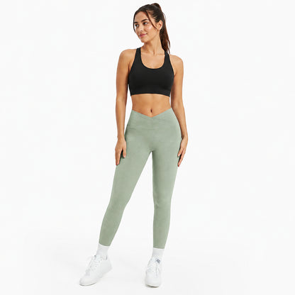 ALOVETA SoftContour V-Waist Sculpting Leggings — Light Sage color SKU