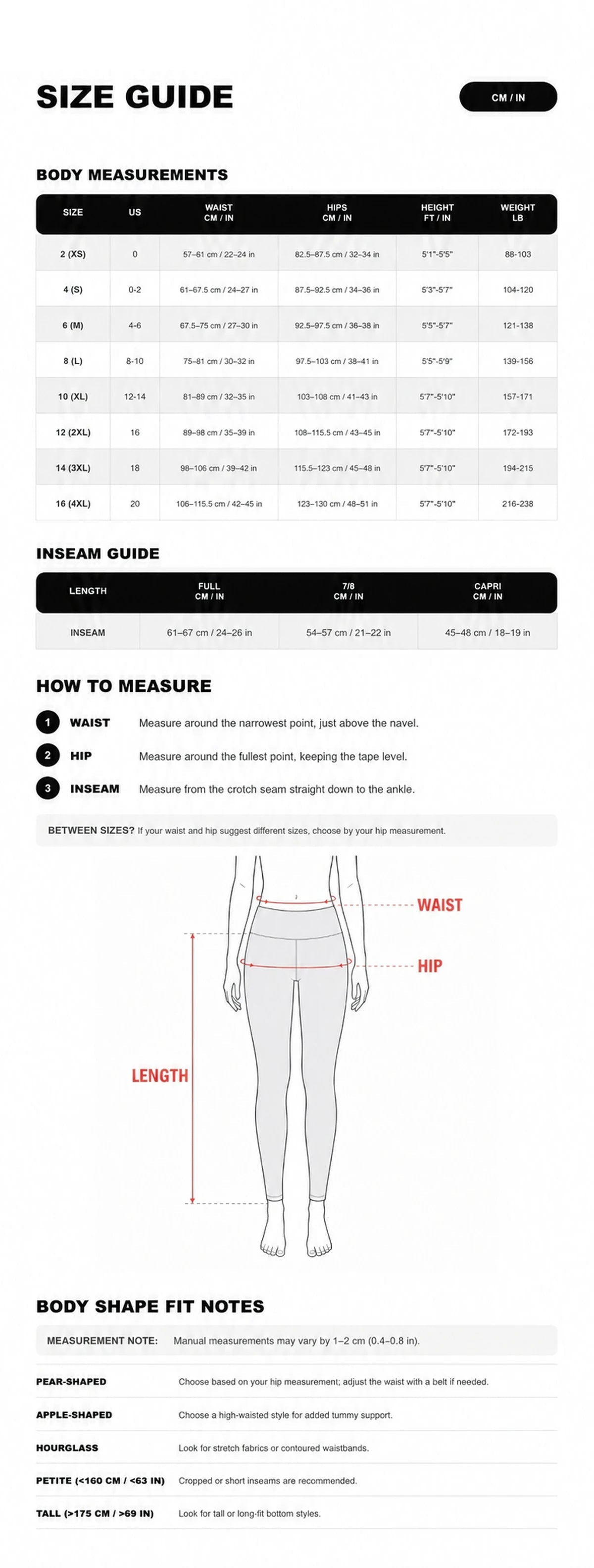 Size guide