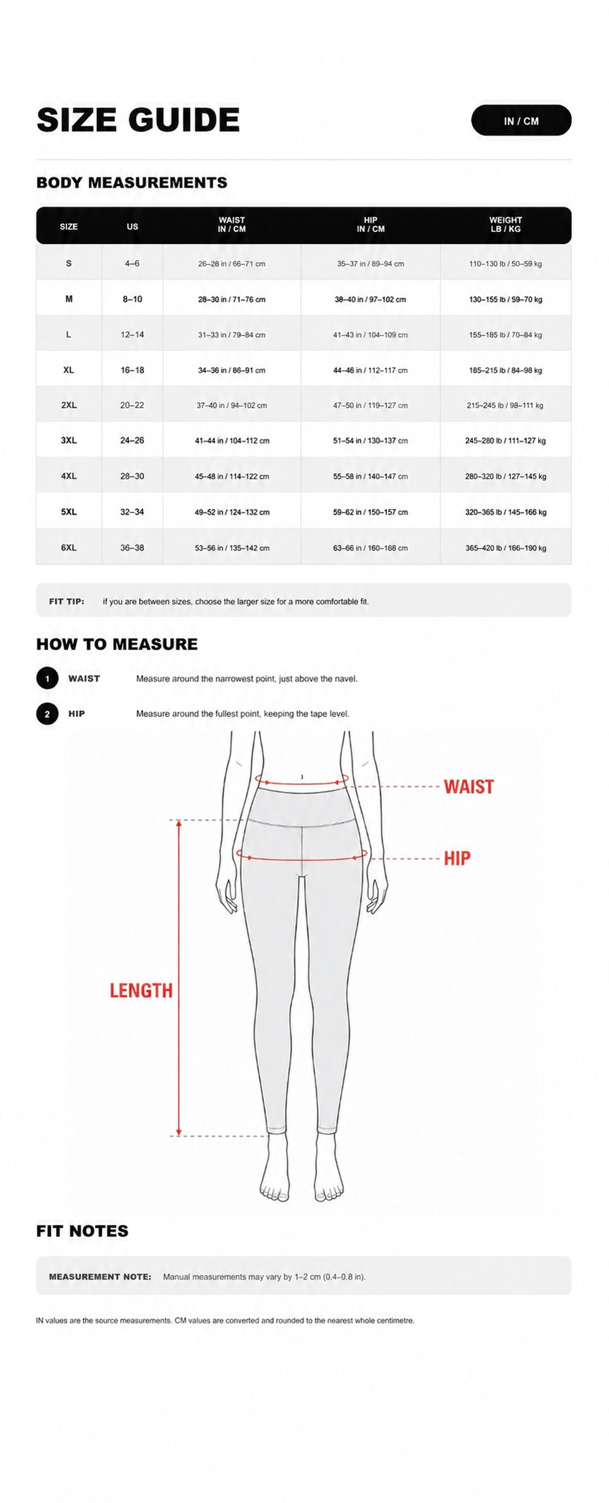 Size guide