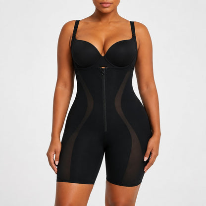 Aloveta AirEase Open-Bust Smoothing Bodysuit — Black color SKU