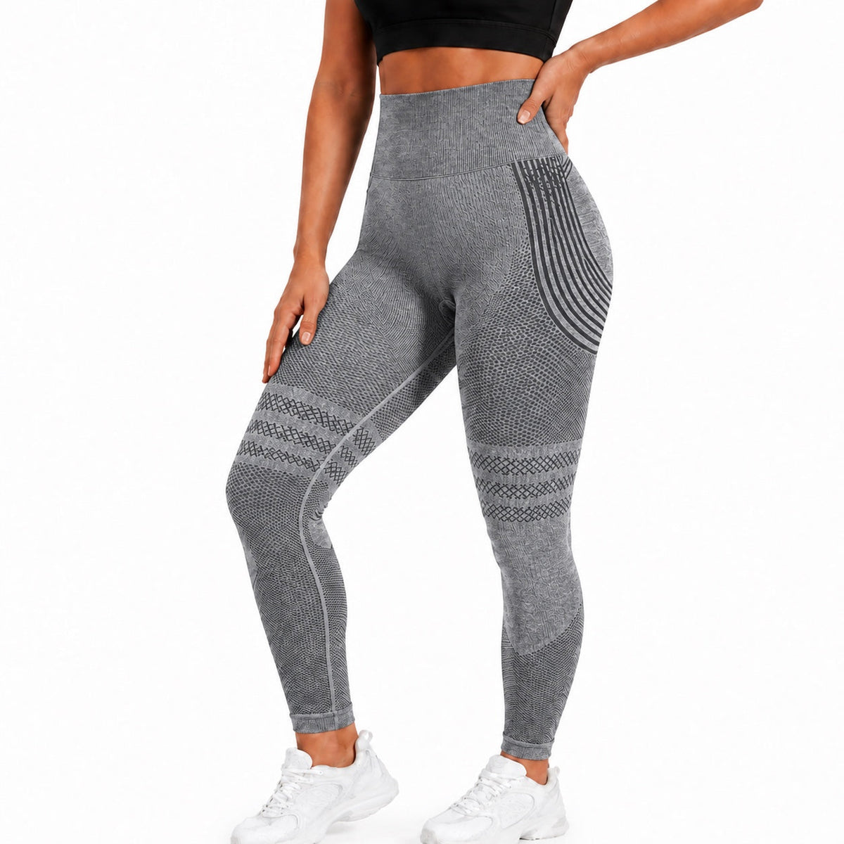 Aloveta Gray Anti-Cellulite 3D leggings — color-corrected lower-body SKU
