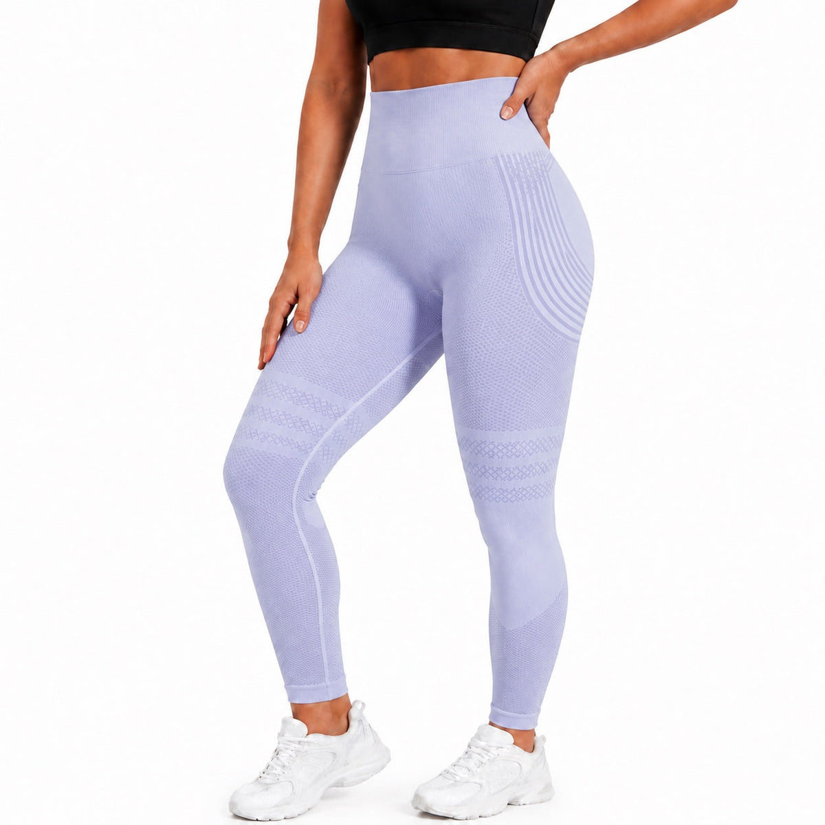 Aloveta Light Purple Anti-Cellulite 3D leggings — color-corrected lower-body SKU