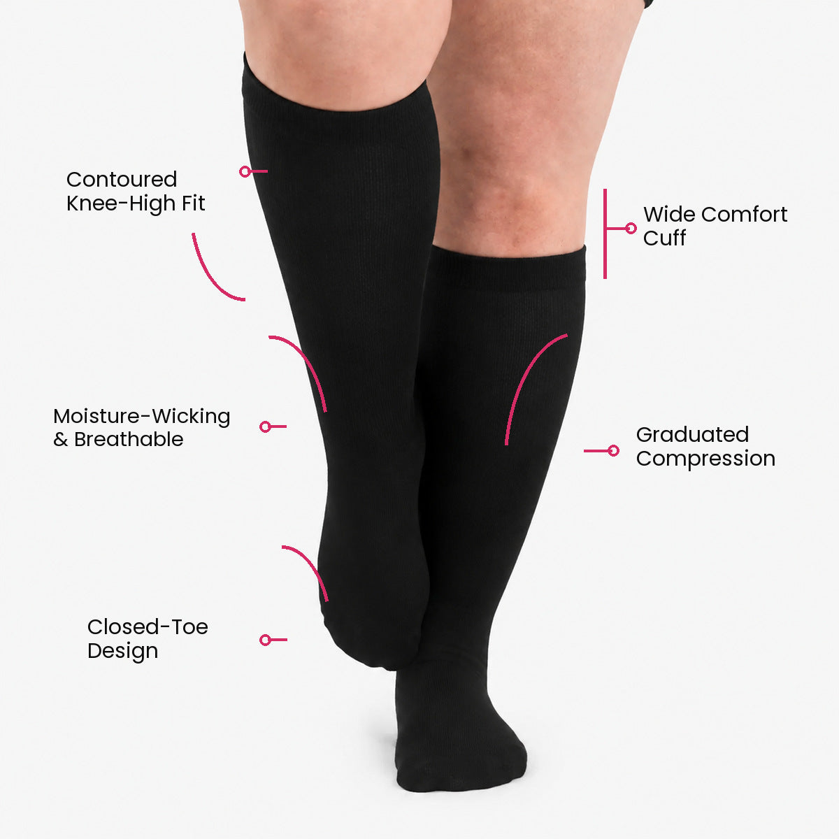 Aloveta Bamboo Wide-Cuff Knee-High Compression Socks — product image 04