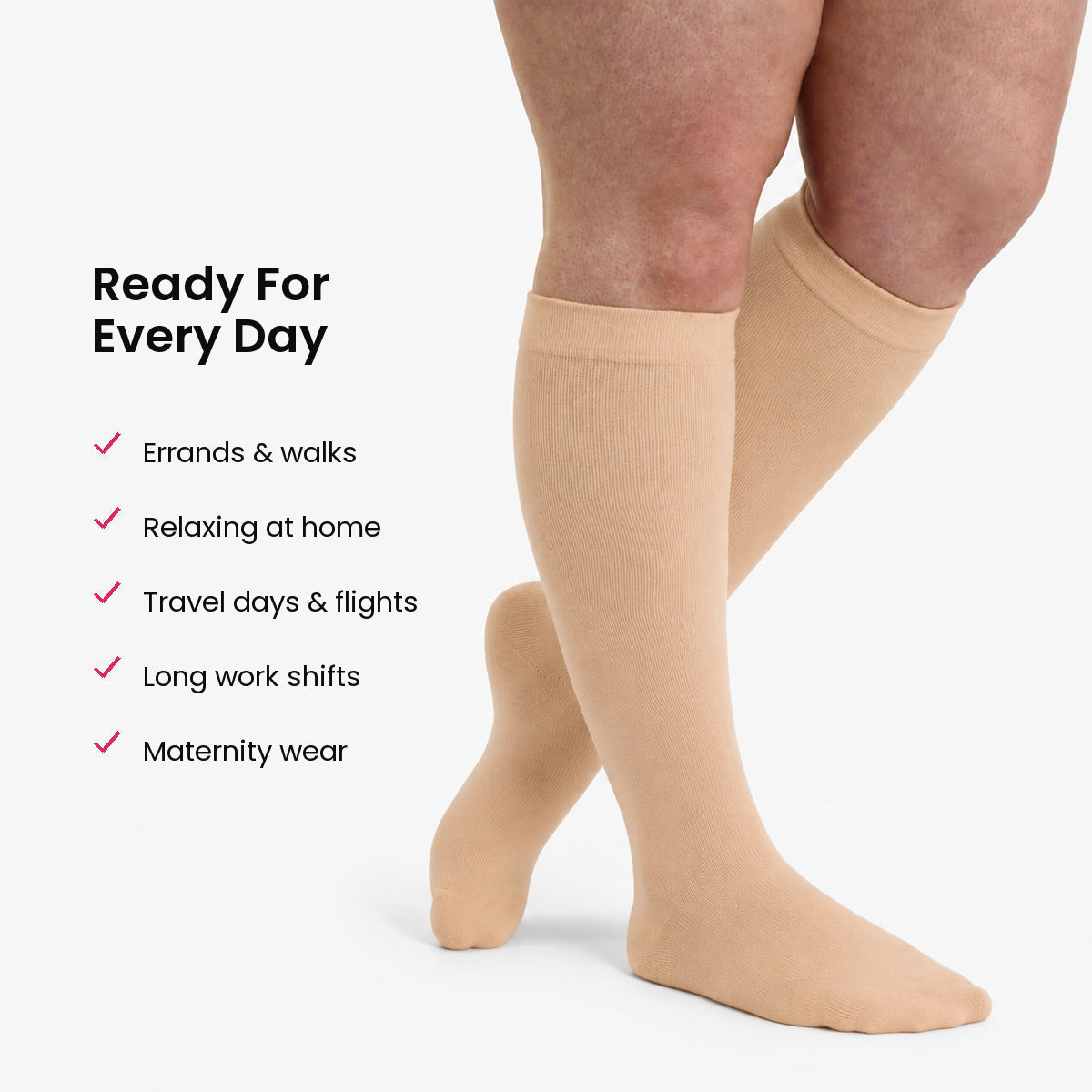 Aloveta Bamboo Wide-Cuff Knee-High Compression Socks — product image 06