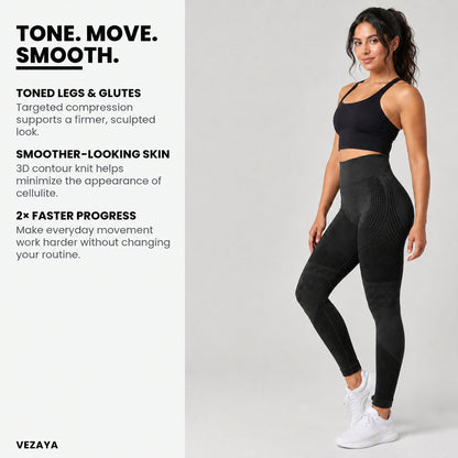 Aloveta 3D Textured Compression Leggings — Black 01 benefit overview