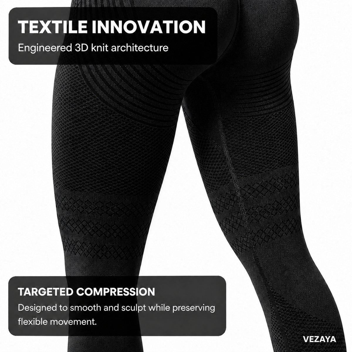 Aloveta 3D Textured Compression Leggings — Black 06 textile innovation