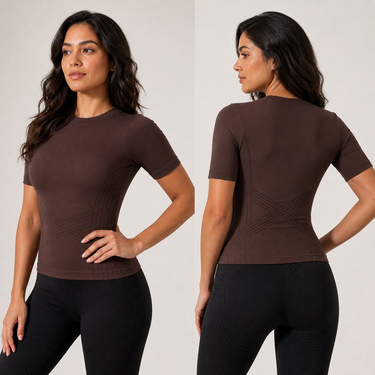 Aloveta ContourKnit Sculpting Short-Sleeve Top — product image 04