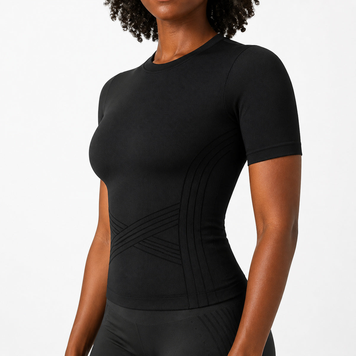 Aloveta ContourKnit Sculpting Short-Sleeve Top — product image 05