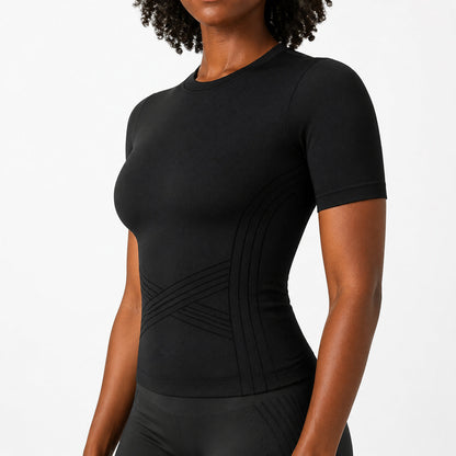 Aloveta ContourKnit Sculpting Short-Sleeve Top — product image 05