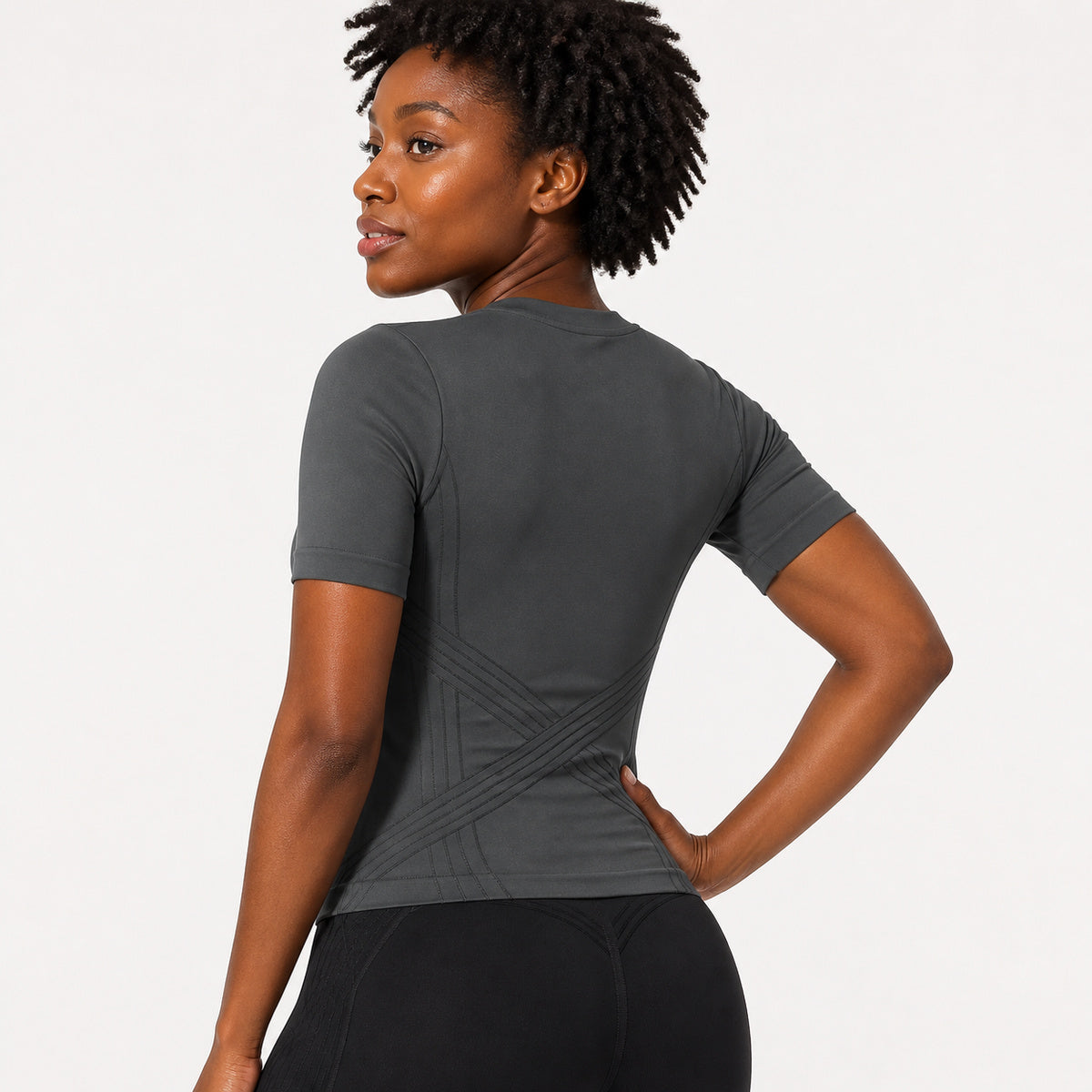 Aloveta ContourKnit Sculpting Short-Sleeve Top — product image 06