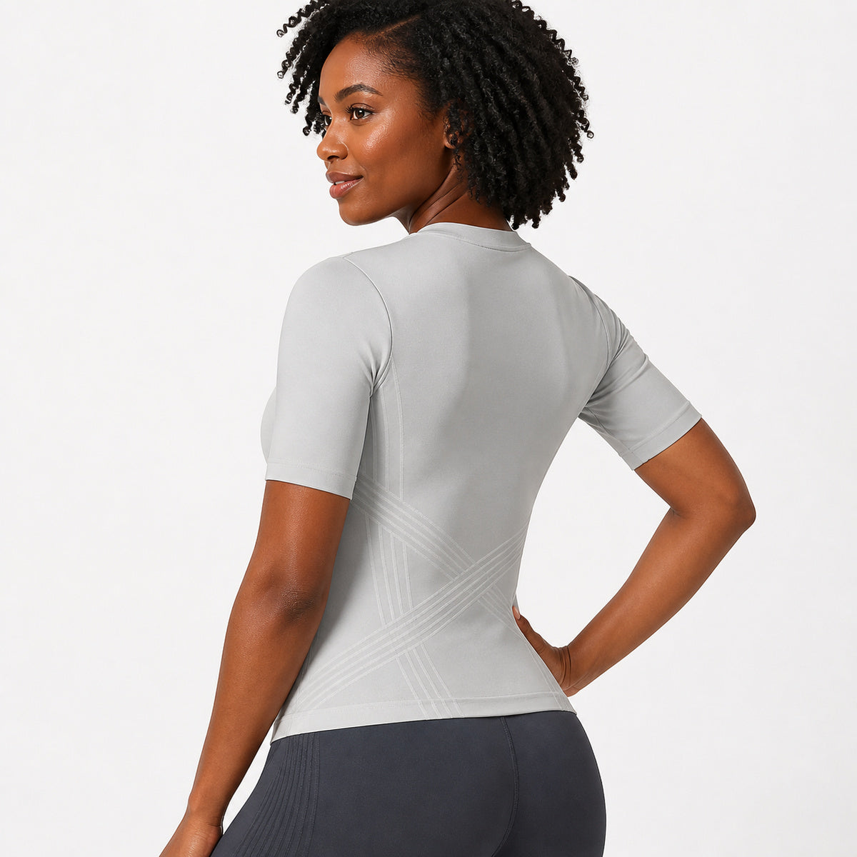 Aloveta ContourKnit Sculpting Short-Sleeve Top — product image 08