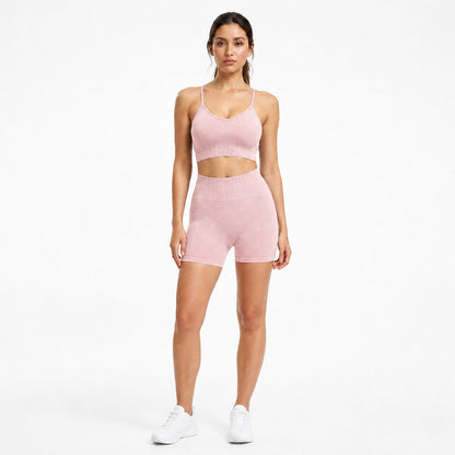 Aloveta ContourLift Textured Summer Yoga Set — Pale Pink color SKU