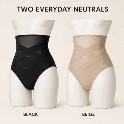 ContourLock High-Waist Cincher — black and beige color options