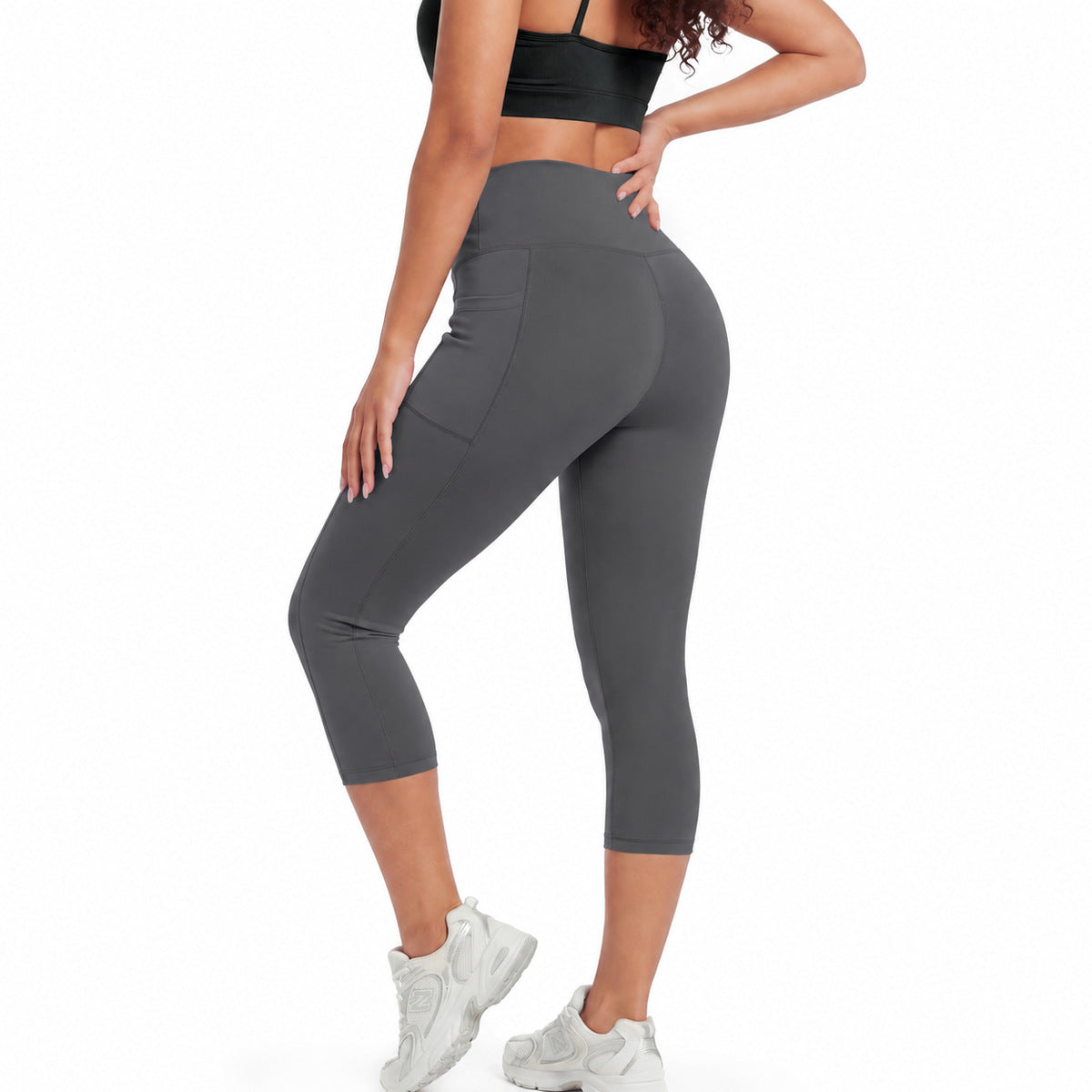 Aloveta FlexContour High-Waist Pocket Capri Leggings — Black 07 back detail