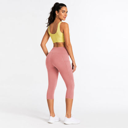 Aloveta FlexContour High-Waist Pocket Capri Leggings — Dusty Pink SKU view