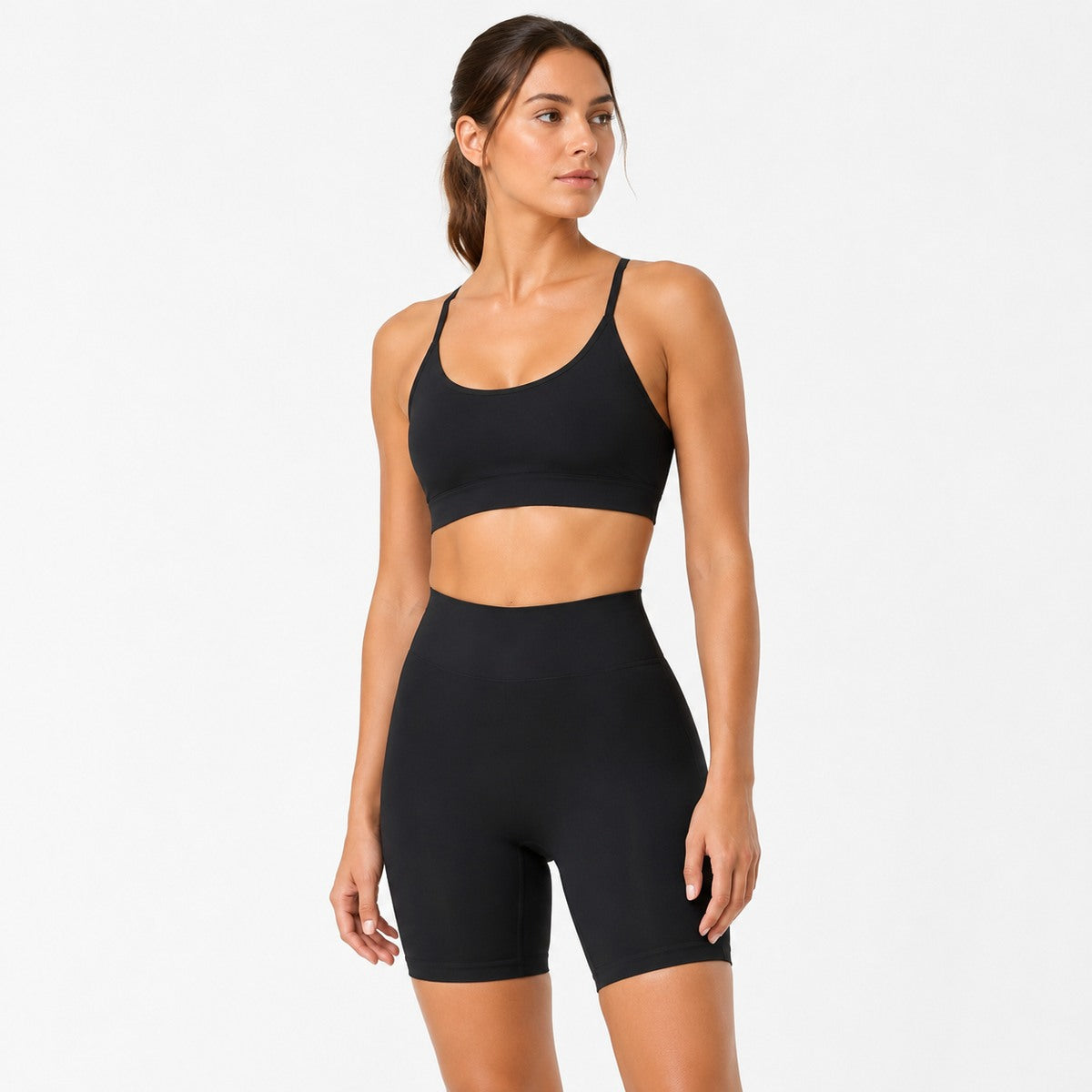 Aloveta High-Waist Anti-Chafe Slip Shorts — Black color SKU