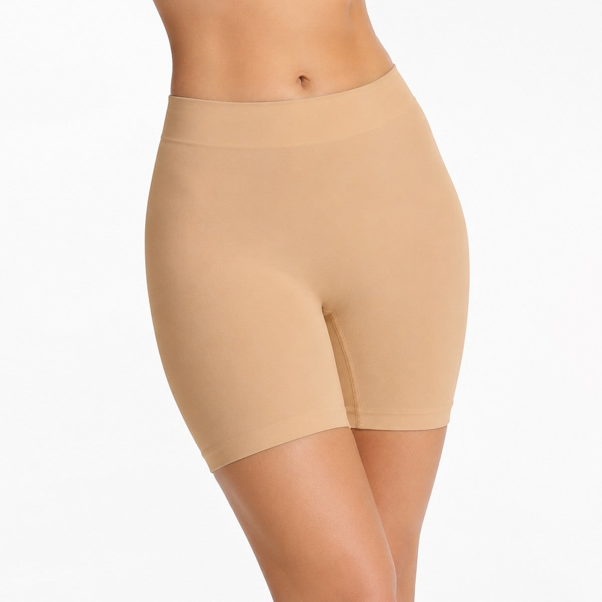 Aloveta High-Waist Anti-Chafe Slip Shorts — Beige color SKU