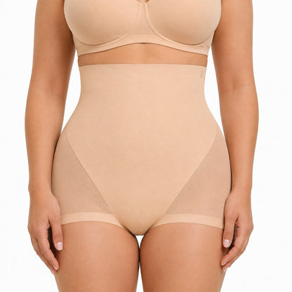 Aloveta High-Waist Mesh Shaping Brief — Beige color SKU