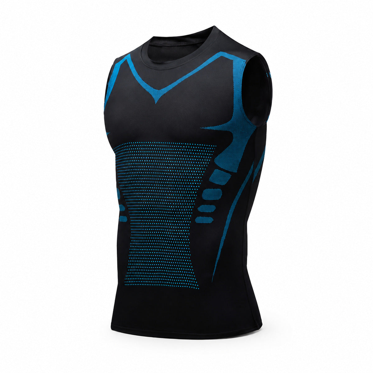 Aloveta Men's Sleeveless Compression Training Tank — white studio product image 01