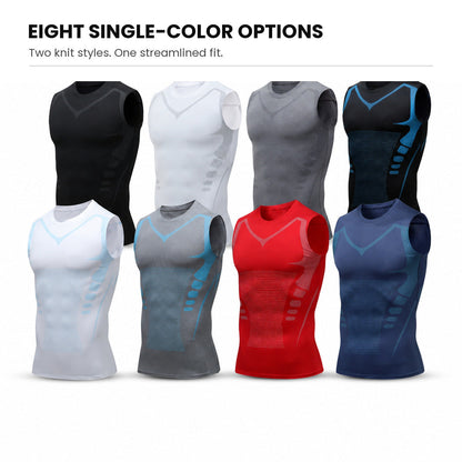 Aloveta Men's Sleeveless Compression Training Tank — white studio product image 02