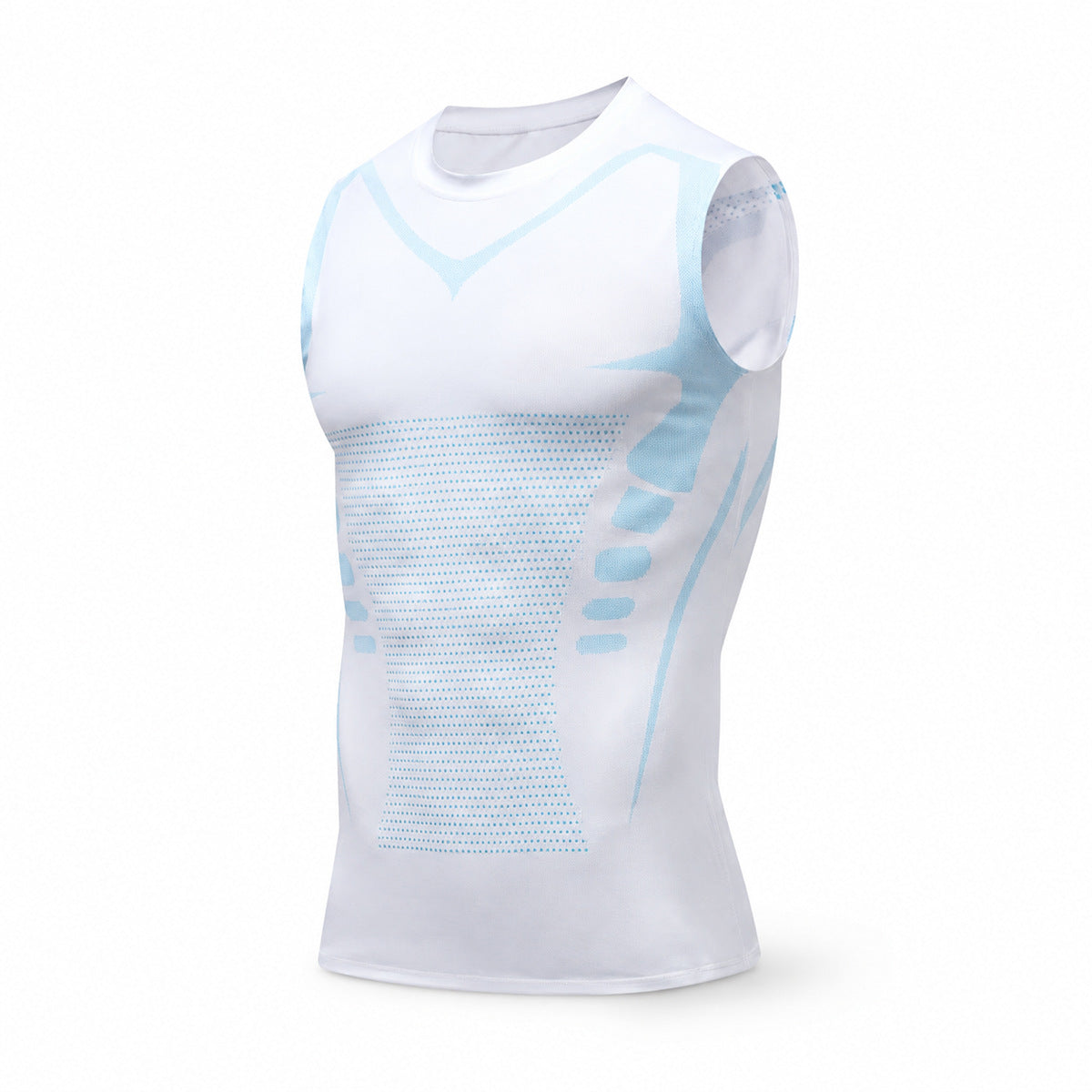 Aloveta Men's Sleeveless Compression Training Tank — white studio product image 06