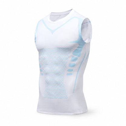 Aloveta Men's Sleeveless Compression Training Tank — white studio product image 06