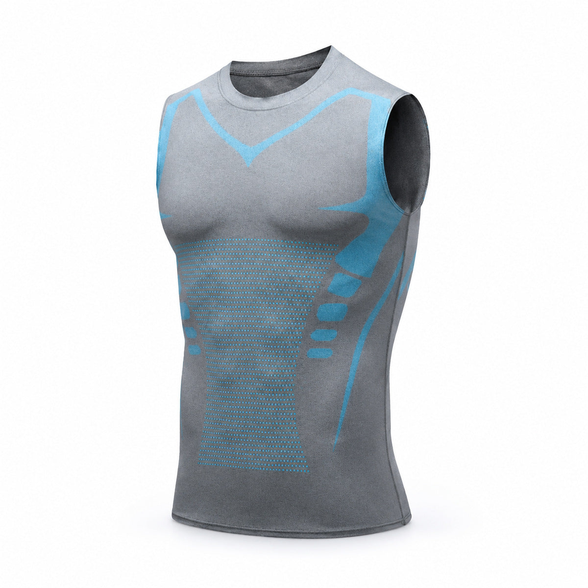 Aloveta Men's Sleeveless Compression Training Tank — white studio product image 07