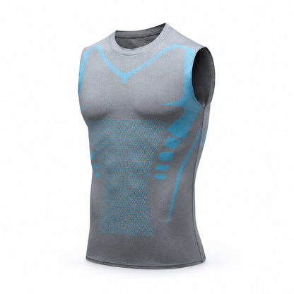 Aloveta Men's Sleeveless Compression Training Tank — white studio product image 07
