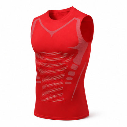 Aloveta Men's Sleeveless Compression Training Tank — white studio product image 08