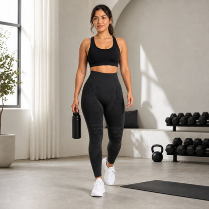 Aloveta 3D Textured Sculpting Leggings — Black 05 lifestyle
