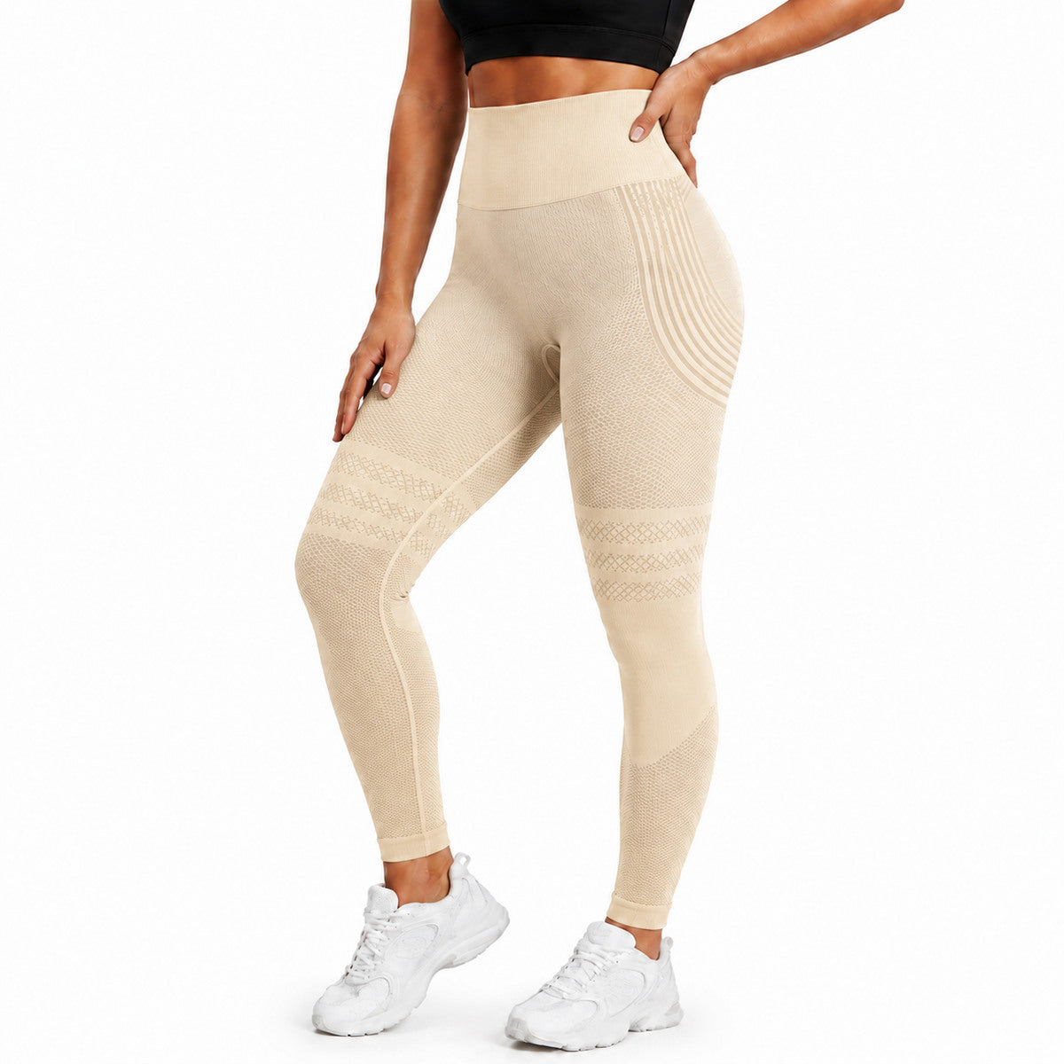 Aloveta 3D Anti-Cellulite Textured Sculpting Leggings — khaki lower-body SKU