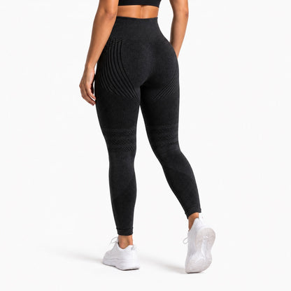 Aloveta black textured sculpting leggings — lower-body studio hero