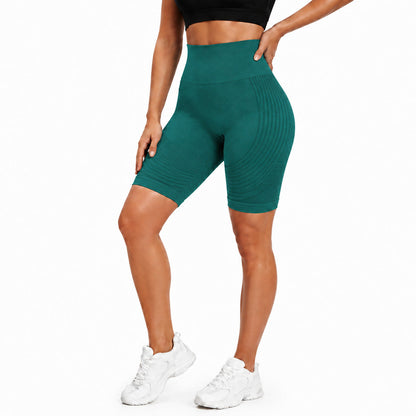Aloveta 3D Textured Sculpting Anti-Cellulite Short Leggings — green lower-body SKU