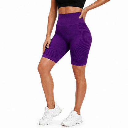 Aloveta 3D Textured Sculpting Anti-Cellulite Short Leggings — purple lower-body SKU