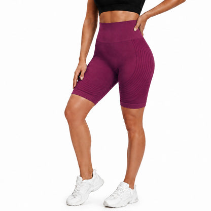 Aloveta 3D Textured Sculpting Anti-Cellulite Short Leggings — burgundy lower-body SKU