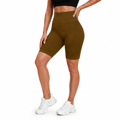 Aloveta 3D Textured Sculpting Anti-Cellulite Short Leggings — coffee lower-body SKU